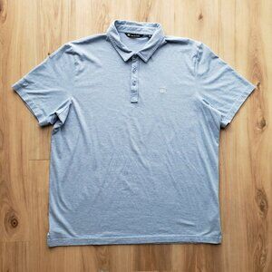 Travis Mathew Polo Shirt Blue Mens Size XXL Golf Short Sleeve Collar *LOGO*